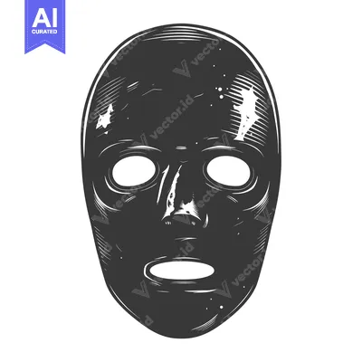 Black and White Illustration of a Full Face Mask