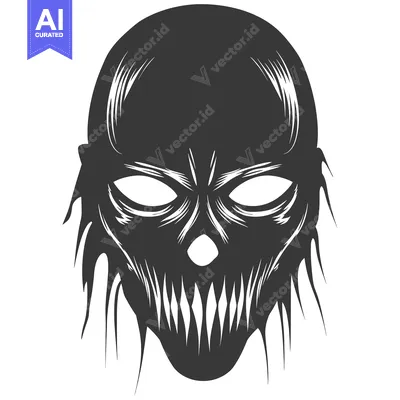 Popular premium asset: A Monochromatic Illustration of a Skull with a Ferocious Grin