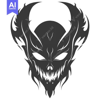 Aset desain premium: Abstract Monochromatic Design of a Glowing Skull with Flames