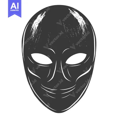 A Distressed Black and White Mask with a Smirk