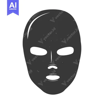 Popular premium asset: Black and White Simple Cartoon Face Mask