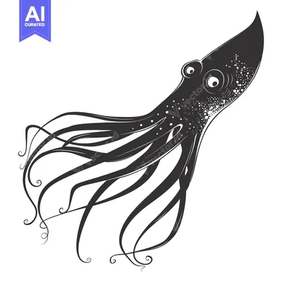 Aset premium populer: Black and White Stylized Illustration of an Octopus
