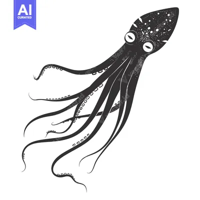 Aset premium populer: Black and White Illustration of a Detailed Octopus