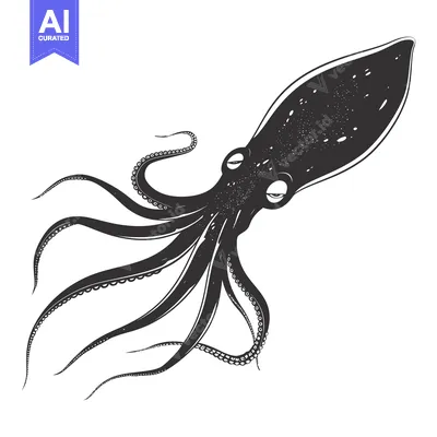 Popular premium asset: Black and White Illustration of an Octopus with Tentacles