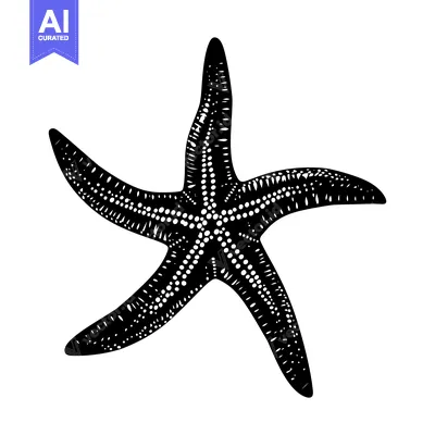 Popular premium asset: Black and White Illustration of a Starfish