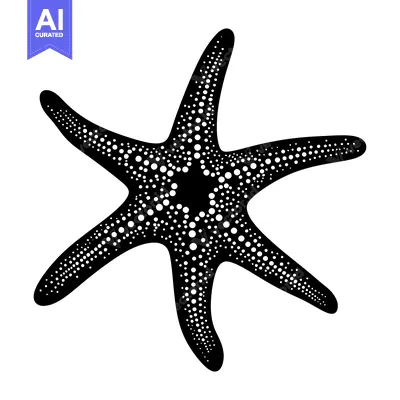 Aset premium populer: Black and White Starfish with White Dot Pattern