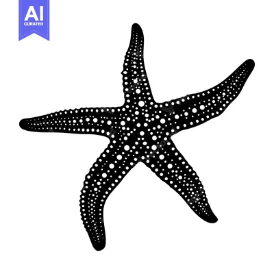 Popular premium asset: Black and White Starfish with White Dot Pattern