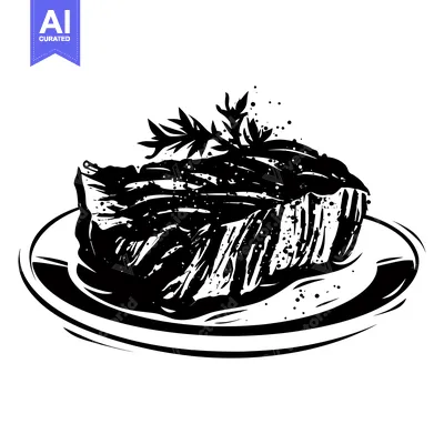 Aset premium populer: Grilled Steak with Parsley on a Plate