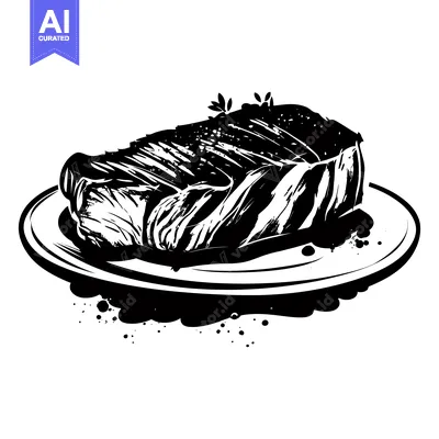 Aset premium populer: Grilled Steak on Plate with Splashes of Sauce
