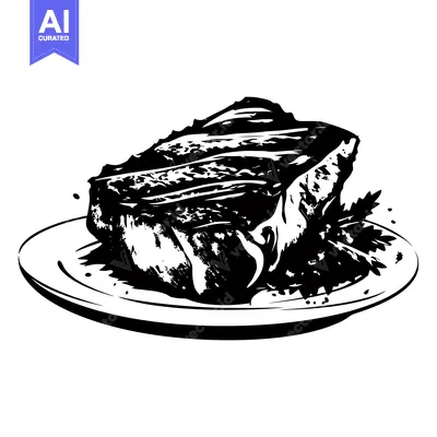 Grilled Steak on a Plate with Garnish