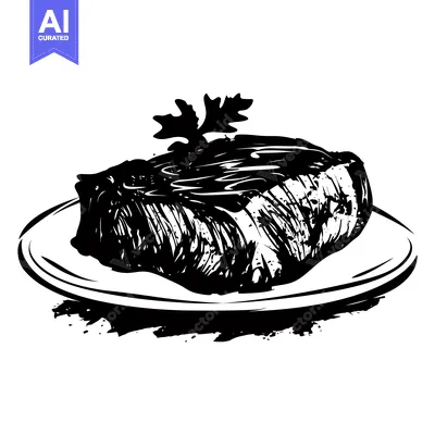 Aset premium populer: Grilled Steak on a Plate with Parsley Garnish