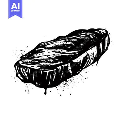 Popular premium asset: Hand-Drawn Ink Illustration of a Raw Steak with Dripping Blood