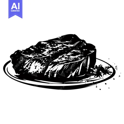 A Hand-Drawn Illustration of a Steak on a Plate