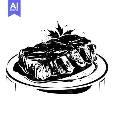 Aset premium populer: Grilled Steak on a Plate with Garnish