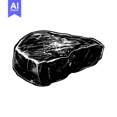 Aset premium populer: Black and White Illustration of a Seared Steak