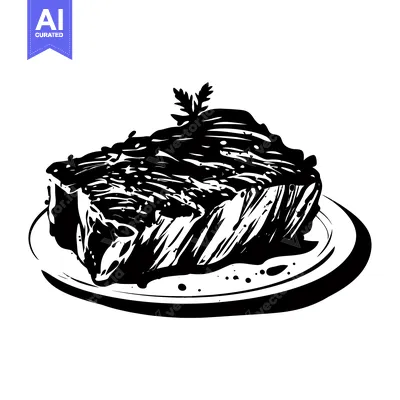 Aset desain premium: Grilled Steak on a Plate with a Garnish