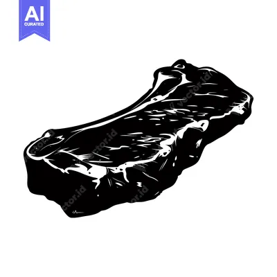 Aset premium populer: Black and White Illustration of a Raw Steak