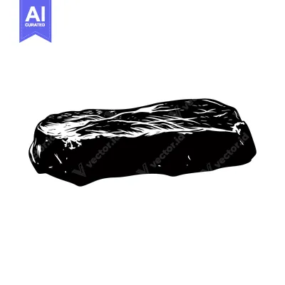 Black and White Silhouette of a Single Steak