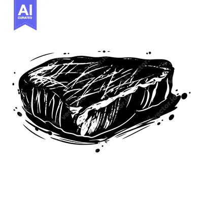 A Hand-Drawn Illustration of a Sizzling Steak