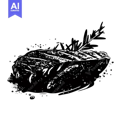Popular premium asset: Grilled Steak with Rosemary and Splashes of Sauce