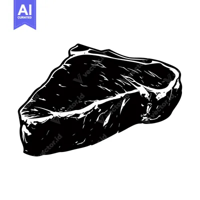 Aset premium populer: Black and White Illustration of a Steak