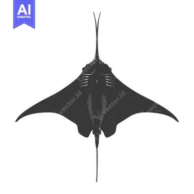 Aset premium populer: A Silhouette of a Manta Ray Swimming Underwater