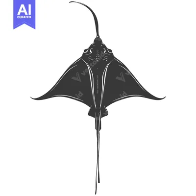 Popular premium asset: Silhouette of a Manta Ray Swimming Upwards