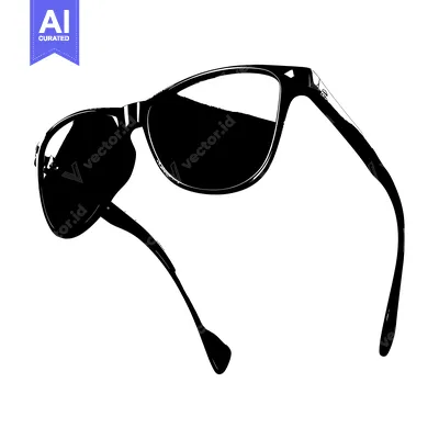 Aset desain premium: Black and White Silhouette of Sunglasses