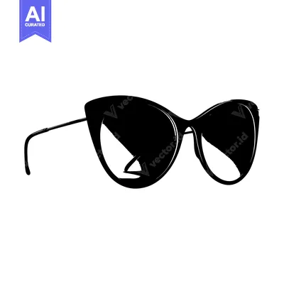Popular premium asset: A pair of black cat-eye sunglasses with a white background