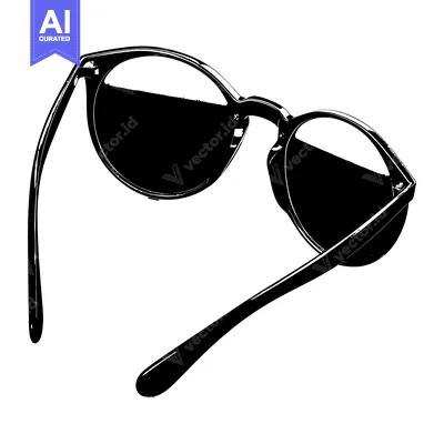 Aset desain premium: Black and White Illustration of Sunglasses