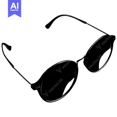 Premium design asset: A Black and White Silhouette of Sunglasses