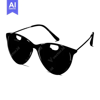 Aset desain premium: Black and White Illustration of Sunglasses