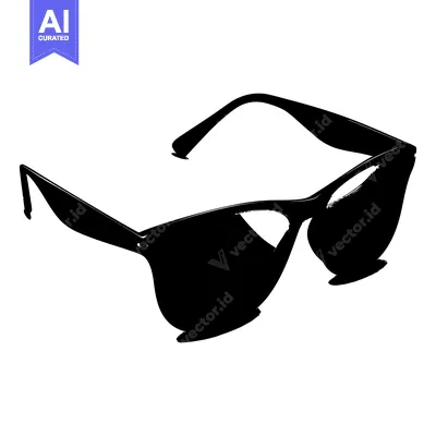 Popular premium asset: Black and White Silhouette of Sunglasses