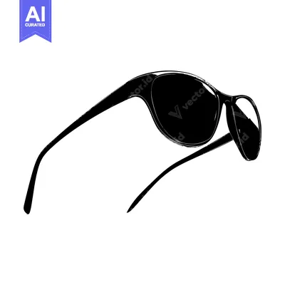 Aset premium populer: Black and White Silhouette of Sunglasses