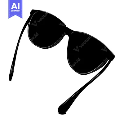 Aset desain premium: Black and White Silhouette of Sunglasses