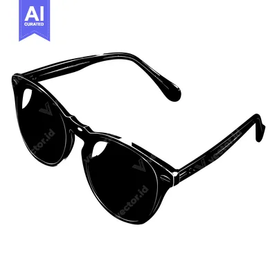 Popular premium asset: Black and White Silhouette of Sunglasses