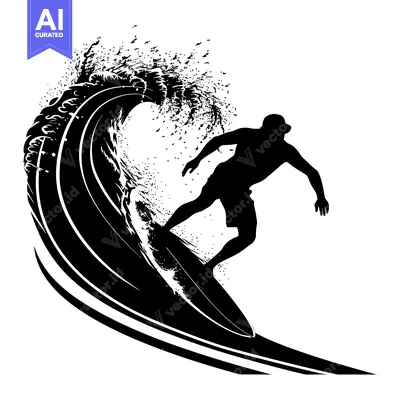 Popular premium asset: Silhouette of a Surfer Riding a Wave
