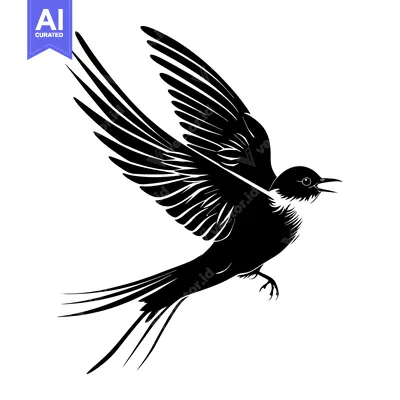 Popular premium asset: Black and White Silhouette of a Bird in Flight