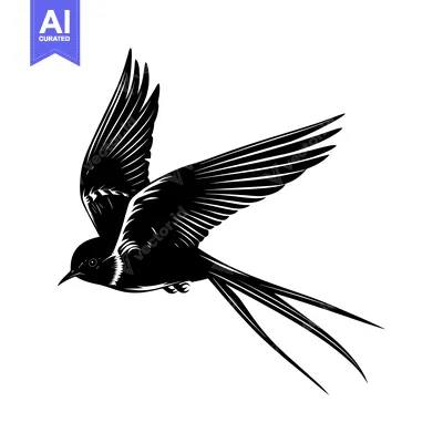 Popular premium asset: Black and White Silhouette of a Bird in Flight