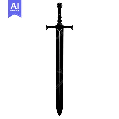 Black and White Silhouette of a Sword