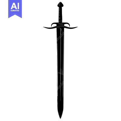 A Black and White Silhouette of a Sword