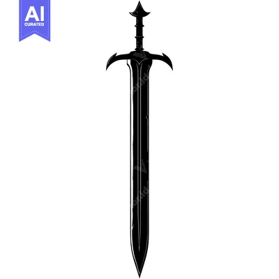 Aset premium populer: Black and White Silhouette of a Medieval Sword