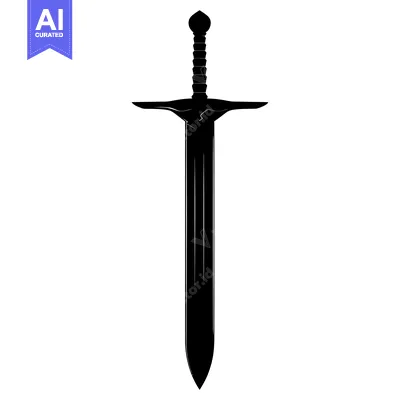 Black silhouette of a sword with a pointed tip