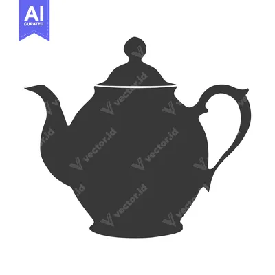 Popular premium asset: Black and White Silhouette of a Classic Teapot