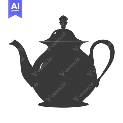 Aset premium populer: Black and White Silhouette of a Teapot