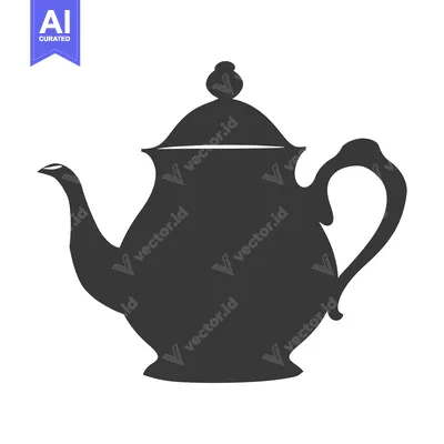 Popular premium asset: Black and White Silhouette of a Teapot
