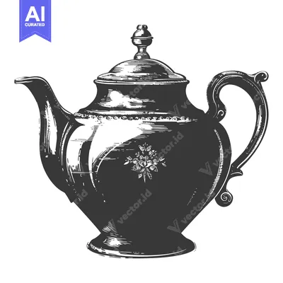 Ornate Silver Teapot with Floral Design