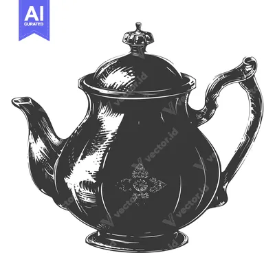 Aset premium populer: Hand-Drawn Illustration of a Traditional Teapot