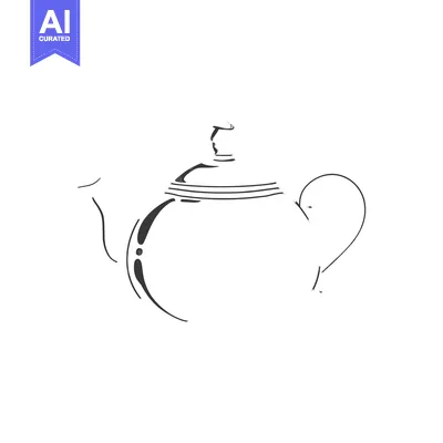 Aset desain premium: Hand-Drawn Outline Illustration of a Teapot