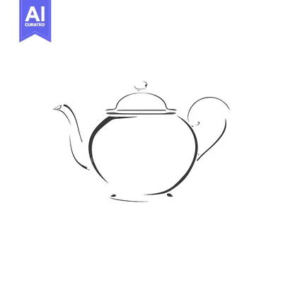 Premium design asset: Line Drawing of a Traditional Teapot